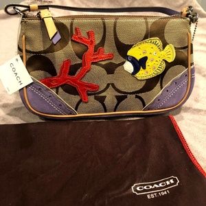 NWT COACH Under the SEA Fish and Coral Wristlet